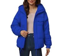 Uwdiohq Nuove Giacche Imbottite In Cotone Corte, Larghe E Di Grandi Dimensioni Per Le Donne Cappotti Invernali Spessi, Capispalla Imbottiti Particolari (Blue, Xl) Giubbotto Donna Invernale