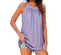 Uwdiohq Offerta Lampo Canotta da Donna vestibilità Ampia Collo Senza Maniche Top Traspirante con Scollo all'Americana Camicetta My Orders Placed