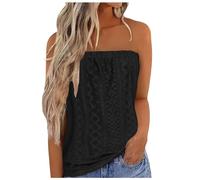 Uwdiohq Offerte del Giorno Prime Top a Fascia da Donna, Traspirante, Senza Maniche, Estivo, Sexy, Elasticizzato, a Tubo, con Spalle Scoperte, Casual, da Spiaggia, Senza T Shirt Donna Cotone Offerta