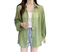 Uwdiohq Offerte Donna Camicetta in Chiffon da Sole Firmata Camicia da Donna Leggera con Protezione Solare a Maniche Lunghe Camicie Eleganti Particolari Maglietta Donna Colore Ver Todays Daily Deals