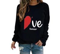 Uwdiohq Offerte Outlet 2024 Felpa di San Simpatico Pullover Stampato a Forma di Cuore Girocollo Camicia a Maniche Lunghe Primavera/Autunno Maglioncini Leggeri Magliet T Shirt Donna Cotone Offerta