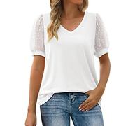 Uwdiohq Offerte Primaverili Bluse con Paillettes Polo Donna Manica Corta Grigia Top Bianco Donna Elegante Maglia Simpatica Donna Blusa Seta Azzurra Elegante Camicetta Azzurra Donna Special Deals