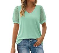 Uwdiohq Offerte Primaverili Bluse Donna Eleganti Pizzo Camice Bianco Donna Manica Corta Crop Top Bianco Donna Camicia Medievale Donna Camicia Donna Argentata Camicia Rinascimentale Donna Todays Deals