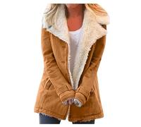 Uwdiohq Outwearcoat Donna Inverno Plus Composite Warm Jacket Plush Button Size Cappotto da donna Giacca Autunno Giubbotto Donna Invernale Blauer Giacca Donna Elegante Autunno Felpe Oversize Donna
