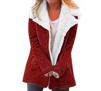 Uwdiohq Outwearcoat Donna Inverno Plus Composite Warm Jacket Plush Button Size Cappotto da donna Giacca Autunno Giubbotto Donna Invernale Blauer Giacca Donna Elegante Autunno Felpe Oversize Donna