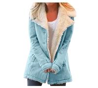 Uwdiohq Outwearcoat Donna Inverno Plus Composite Warm Jacket Plush Button Size Cappotto da donna Giacca Autunno Giubbotto Donna Invernale Blauer Giacca Donna Elegante Autunno Felpe Oversize Donna
