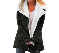 Uwdiohq Outwearcoat Donna Inverno Plus Composite Warm Jacket Plush Button Size Cappotto da donna Giacca Autunno Giubbotto Donna Invernale Blauer Giacca Donna Elegante Autunno Felpe Oversize Donna