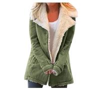 Uwdiohq Outwearcoat Donna Inverno Plus Composite Warm Jacket Plush Button Size Cappotto da donna Giacca Autunno Giubbotto Donna Invernale Blauer Giacca Donna Elegante Autunno Felpe Oversize Donna