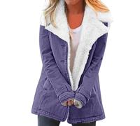 Uwdiohq Outwearcoat Donna Inverno Plus Composite Warm Jacket Plush Button Size Cappotto da donna Giacca Autunno Giubbotto Donna Invernale Blauer Giacca Donna Elegante Autunno Felpe Oversize Donna