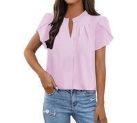 Uwdiohq Prime Today Deals T-Shirt Slim Fit in Chiffon Bianco con Maniche A Volant Casual da Donna A Maniche Corte Body Caldo Cotone Estiva Todays Daily Deals