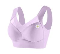 Uwdiohq Reggiseno Senza Ferretto Spalla Stretta Canotta in Pizzo Spalline da Donna, Regolabile con Pieghe Laterali E Arricciatura Laterale (Light Violet, XXXXL) Reggiseni Lovable Invisibile