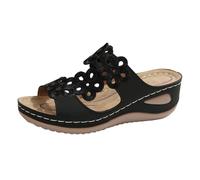 Uwdiohq Sandali da Donna Aperti in Punta con Plateau, Comodi E Casual, Perfetti per L'Estate, Camminare, La Spiaggia L'Uso Quotidiano. Grigio (Black, 40) Ciabatte Casa Zeppe Ortopedici Estive