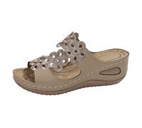 Uwdiohq Sandali da Donna Aperti in Punta con Plateau, Comodi E Casual, Perfetti per L'Estate, Camminare, La Spiaggia L'Uso Quotidiano. Grigio (Khaki, 43) Marroni Ciabatte Ortopediche Estive