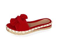 Uwdiohq Sandali da Donna con Fiocco, Punta E Plateau, Comodi Casual, Perfetti per L'Estate, Camminare, La Spiaggia L'Uso Quotidiano. Pantofole Bambina (Red, 37) Espadrillas Zeppa Scarpe Estive