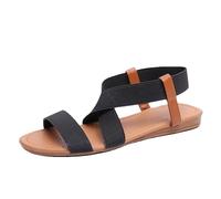 Uwdiohq Sandali Donna Estive Con Zeppa Da Estivi, Piatti Elastici, Casual Romani (Black, 41) Trekking Sportivi Neri Scarpe Mal Di Schiena Pianta Larga Alla Romana Firmati Mare Zatteroni Oro