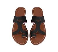 Uwdiohq Sandali Estive Comode E Antiscivolo Pantofole Piatte Da Donna, Estive, Nuove, Con Rotonda, Stile, Casual, Una Sola Parola (Black, 41) Infradito Donna 35 38 Ciabatte Ortopediche In Gomma