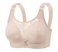 Uwdiohq Senza Ferretto Reggiseno Push Up Antiurto The New Large Size Thin of Anti Wandering Gathered Comfortable Underwear Bra Without Ring Spring And Summer Ladies (Grey, 42) Pizzo Reggiseni