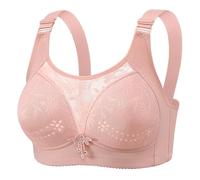 Uwdiohq Senza Ferretto Reggiseno Push Up Antiurto The New Large Size Thin of Anti Wandering Gathered Comfortable Underwear Bra Without Ring Spring And Summer Ladies (Pink, 42) Reggiseni Cotone