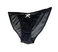 Uwdiohq Sexy Mesh Lace Ladies Bow High Open Fork Pure Desire Breathable Comfortable Mid Waist Teenage Trousers Head Mutande Cotone Taglie Comode (Black, M) Mestruali Donna Culotte Modellante