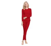 Uwdiohq Termico Invernale da Donna, Top E Pantaloni, Sci, Set di Caldo Pigiami Firmati (Red, XXXXXL) Donna Cotone Taglie Forti Pigiama Aperto Taglia Grande Extralarge Sirenetta Estivi Corti