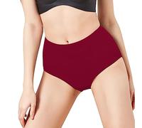 Uwdiohq Triangolo A Vita Alta Conservatore Tinta Unita da Donna Mutande Cotone Bassa Bianche (Wine, L) Perizoma Seducente Mutandine Mestruali Adesive Assorbenti Senza Cuciture per Incontinenza