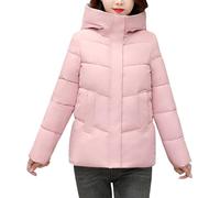 Uwdiohq Womens Winter 2024 Full Zipper Hooded Puffer Long Sleeve Warm Padded Down Coats with Pile Zip Lunga (Pink, XXXXXL) Piumino 100 Grammi Donna Giacca Mezza Stagione Giacche Invernali