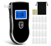 Uwelliky Etilometro, Portatile Professionale Digitale Alcoltest con Schermo LCD Display e Sensore Semiconduttore, Incluir 20 Boccagli, Misurazione Rapida e Accurata, Uso Personale e Professionale