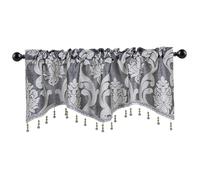 UWEOTYYY Mantovana da swag, mantovani smerlati per mantovana finestra jacquard da 52x18 pollici di finestre con cucina smerlata per cucina del soggiorno, finestra, grigio