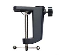 Uwithdanceme Morsetto di montaggio da tavolo con vite di posizionamento regolabile, staffa da scrivania a forma di C in lega di alluminio (nero)