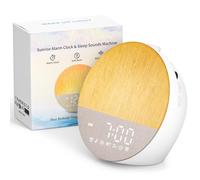 Uwithm Sveglia Simulazione Dell'alba, Wake-up Light, Doppia Alarm Clock, Snooze, Altoparlante Bluetooth, Macchina Rumore Bianco con 30 Suoni Rilassanti, 20 Luminosità, 18 Colori Lampada da Comodino