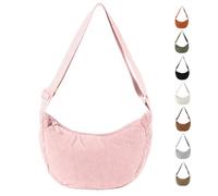 Uwiyo Borsa a tracolla da donna a mezza luna, con tracolla regolabile, per donne e ragazze (Rosa)