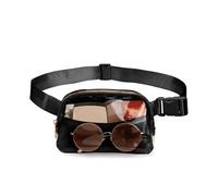 Uwiyo Borsa per Sedere per Uomini, Sacca per Cintura da Pacchetto di Marsupi di Marsupi di Nylon Pacco in Giro per la Cinturino Regolabile per Camminare (Nero trasparente)