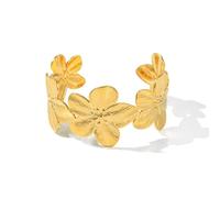 Uwiyo Oro Aperto Braccialetti Braccialetti Aperti Filo Largo Multi-Strato Croce Braccialetto Filo Bangle Bracciale A Forma Di C Braccialetto Braccialetto Diametro Interno 60 mm (Oro#15)