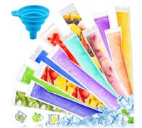 UWJOWP 100 Pezzi Stampi per ghiaccioli, Ghiaccioli, Bustine Ghia-ccioli per Muffe Ice Popsicle, Sacchetti Ghiacc-ioli Gelato Ideale per Famiglia,In omaggio un imbuto riutilizzabile(4.5 * 28cm)