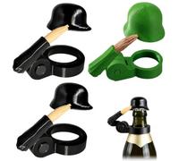 UWJOWP 3 Pezzi Tappi per bottiglie industriali - divertente casco da birra soldato saluto | riutilizzabili novità decorativi antipolvere tappi protettivi per artigianato, barbecue, feste
