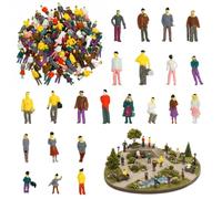 UWJOWP 50 Pezzi Piccole Figure Dipinte Colorate Figurine de Miniature Figure in Diverse Pose Modello Figurine di Modellini di Treni Proporzione in Miniatura Statuina (1:100)