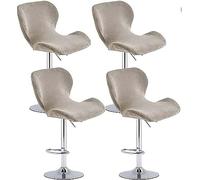 UWOBTN 2/4/6/1 Pezzi Coprisedia da Bar Curvo Velluto, Elasticizzato con Schienale Copertura per Sgabello Bar, Rimovibile Lavabili per Cucina della Sala da Pranzo Copri Sgabello da Bar(#5,4PCS)