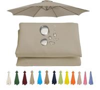 UWOBTN Copertura di Ricambio per Ombrellone Impermeabile Telo di Ricambio per Patio Terrazzo Giardino 2/2,3/2,5/2,7/3,0/3,5M 6 Stecche/8 Stecche Tettoia di Ricambio(B5,6ribs 200cm/6.5ft)