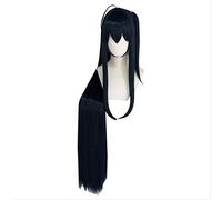 UWOWO Game Azur Lane Taihou Cosplay Wig 110cm Dark Blue Long Ponytail Hair