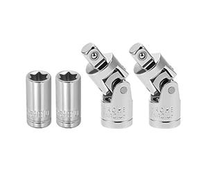 uxcell 1/4 di pollice azionamento a molla di azionamento presa universale del giunto, E10 esterno Torx poco profondo, Cr-V