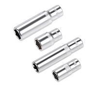uxcell 1/4" Drive by 8mm & 10mm Deep and Shallow Socket Set, 6-Point CR-V acciaio