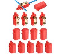 uxcell 10 connettori terminali di giunzione per cablaggio da 60 A 1000 V, kit assortito di dadi per connettori elettrici da 20-10 AWG, T-Tap rosso a scollegamento rapido compatto ZK-T06