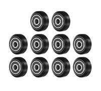 uxcell 10 rulli POM per stampante 3D, solide ruote a portale ad alta velocità, con scanalatura a V, puleggia in POM con cuscinetto a doppia schermatura 625-2RS per stampante 3D, macchina CNC (nero)