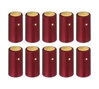 uxcell 100 capsule termorestringenti in PVC per bottiglie di vino, con linguetta a strappo, copertura superiore termorestringente per cantine e cucina di casa, rosso/oro, 30 x 60 mm