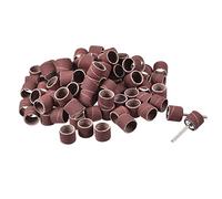 uxcell 100 pezzi 1/2 pollice levigatura maniche set carta vetrata grana 320 con 2 pezzi 1/8 pollici mandrino tamburo per utensili rotanti