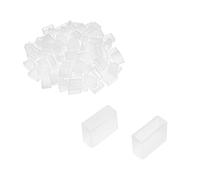 uxcell 100 pz Silicone Plug Fit 5050 10mm Largo LED Tubo Striscia Luce Fine Cap Copertura w 2 Fori Bianco