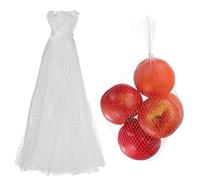 uxcell 100 sacchetti in rete riutilizzabili, 30 cm, lavabili e traspiranti, rete elastica per conservare frutti di mare, verdure, cipolle, generi alimentari, colore bianco