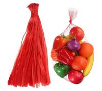 uxcell 100 sacchetti in rete riutilizzabili, 45 cm, per cova uova, lavabili, traspiranti, rete elastica per frutta, frutti di mare, verdure, cipolle, spesa, rosso