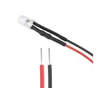 uxcell 10Pcs DC 6V 5mm Pre Wired LED, Lampeggiante Luce Bianca Rotonda Top Lente Trasparente, Diodi Emissione Luce con Bordo