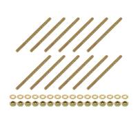 uxcell 12 aste completamente filettate, 5/16" UNC x 5" lunghezza in acciaio al carbonio zincato, completamente filettate, con dadi e rondelle per morsetti, ganci e bulloni a U, colore zinco